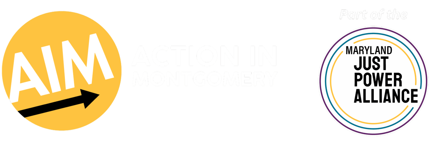 Action in Montgomery, part of the Maryland Just Power Alliance