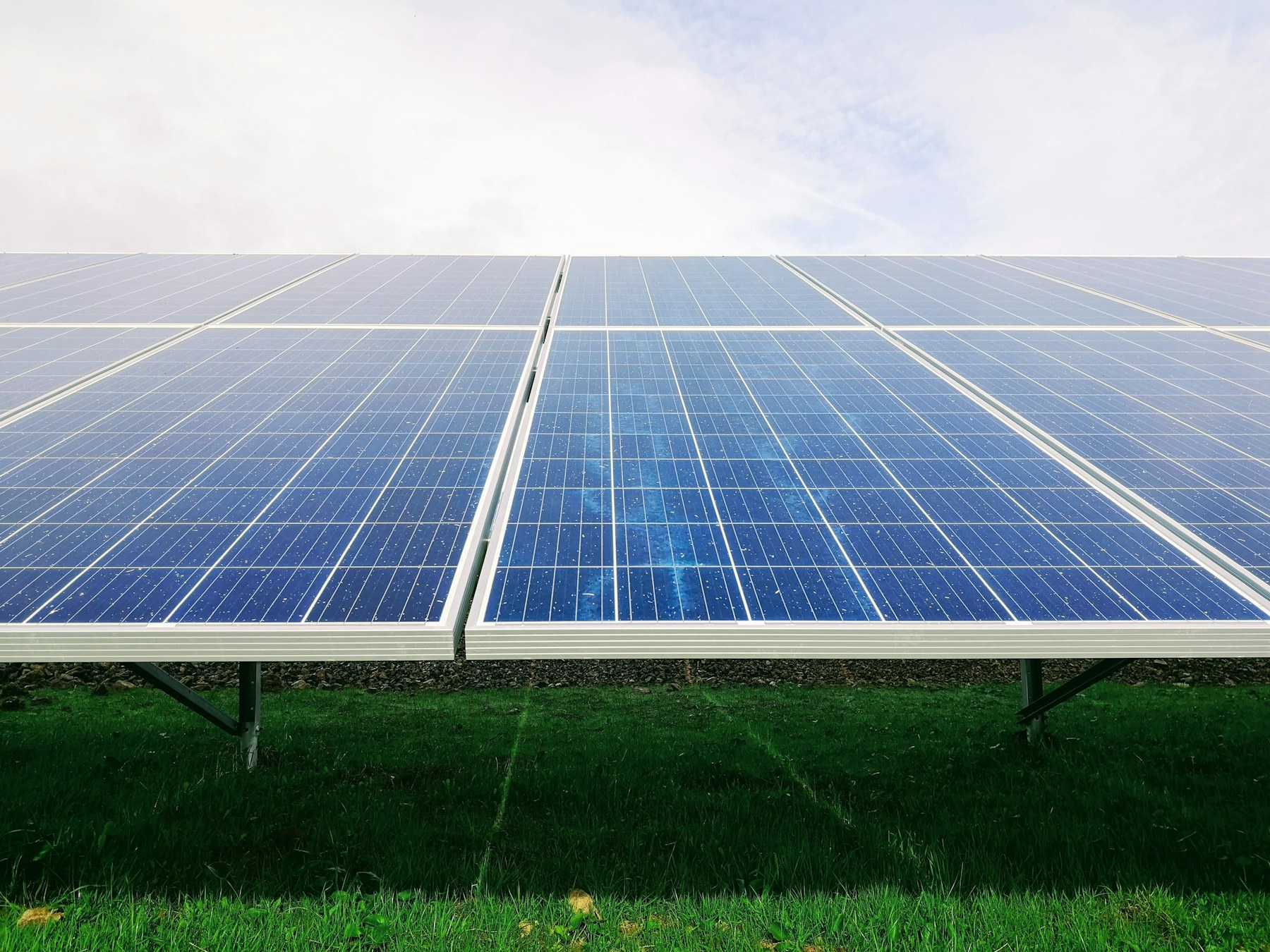 Ground-mounted solar equipment in a Maryland field
