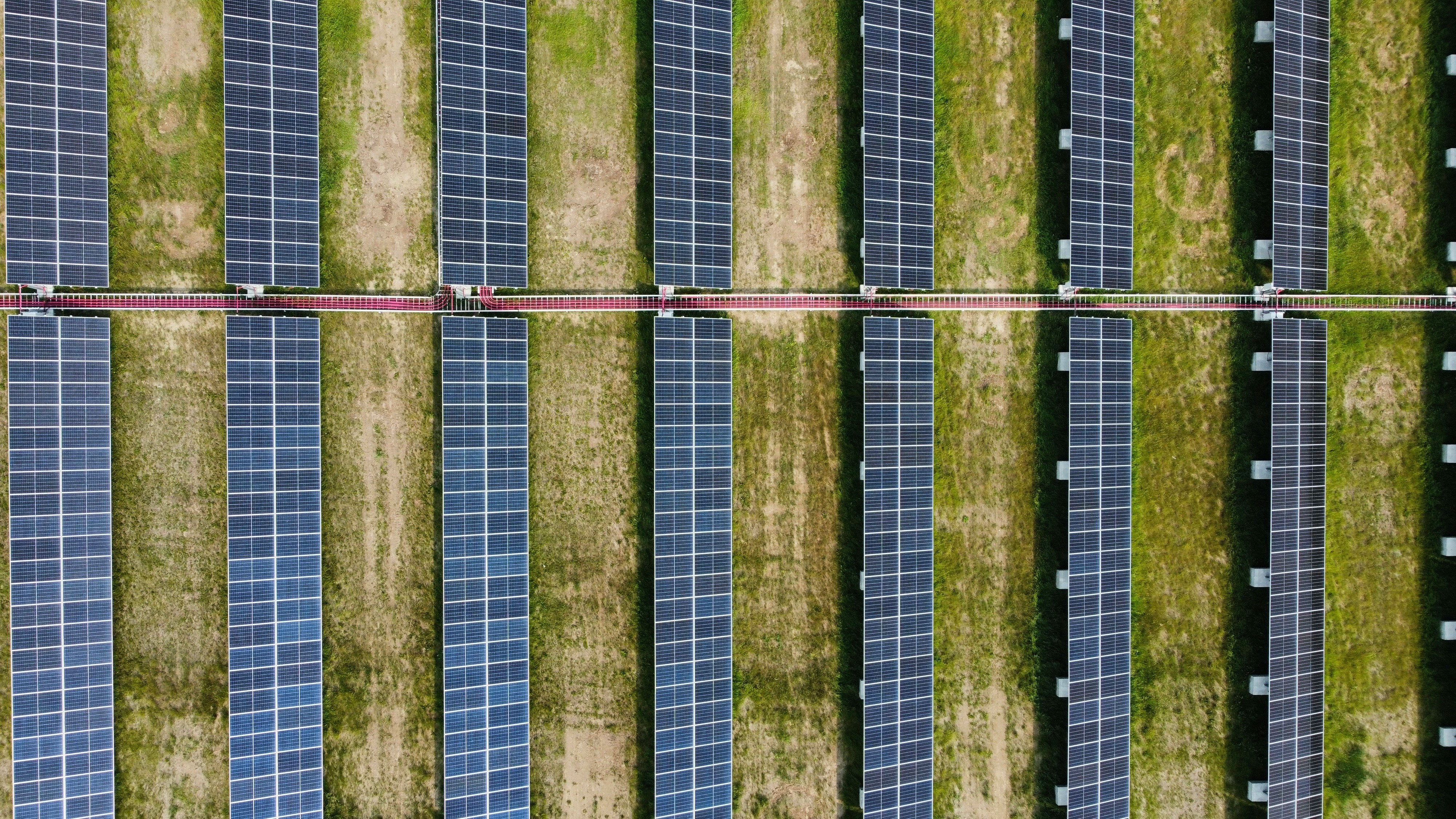 Aerial view of community solar farm