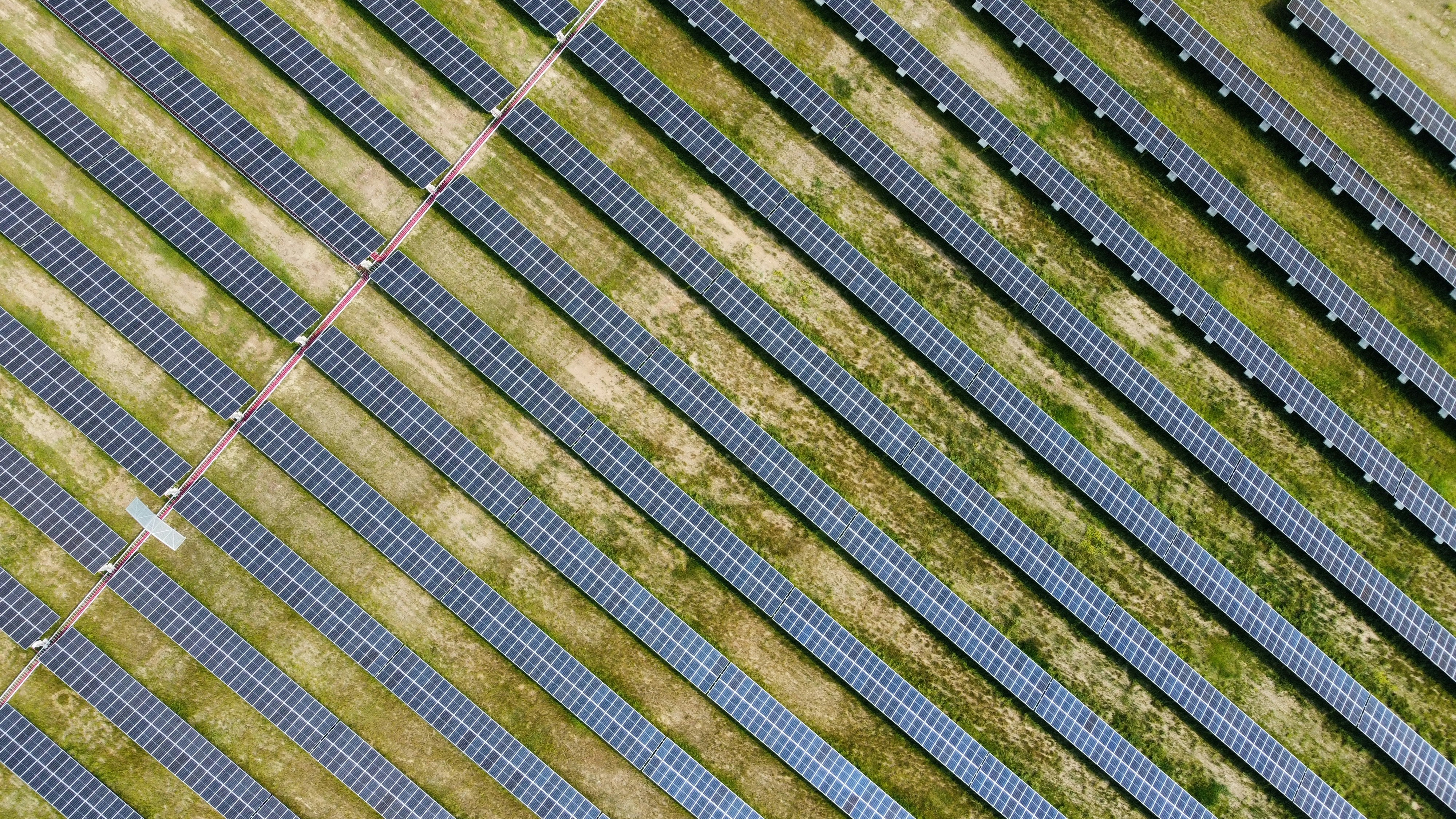 Aerial view of community solar farm